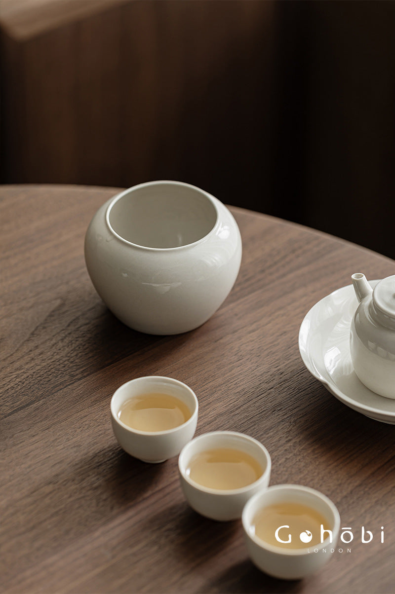 Gohobi Plant Ash Ceramic Wastewater Bowl – Dry Brew Tea Water Storage Tank