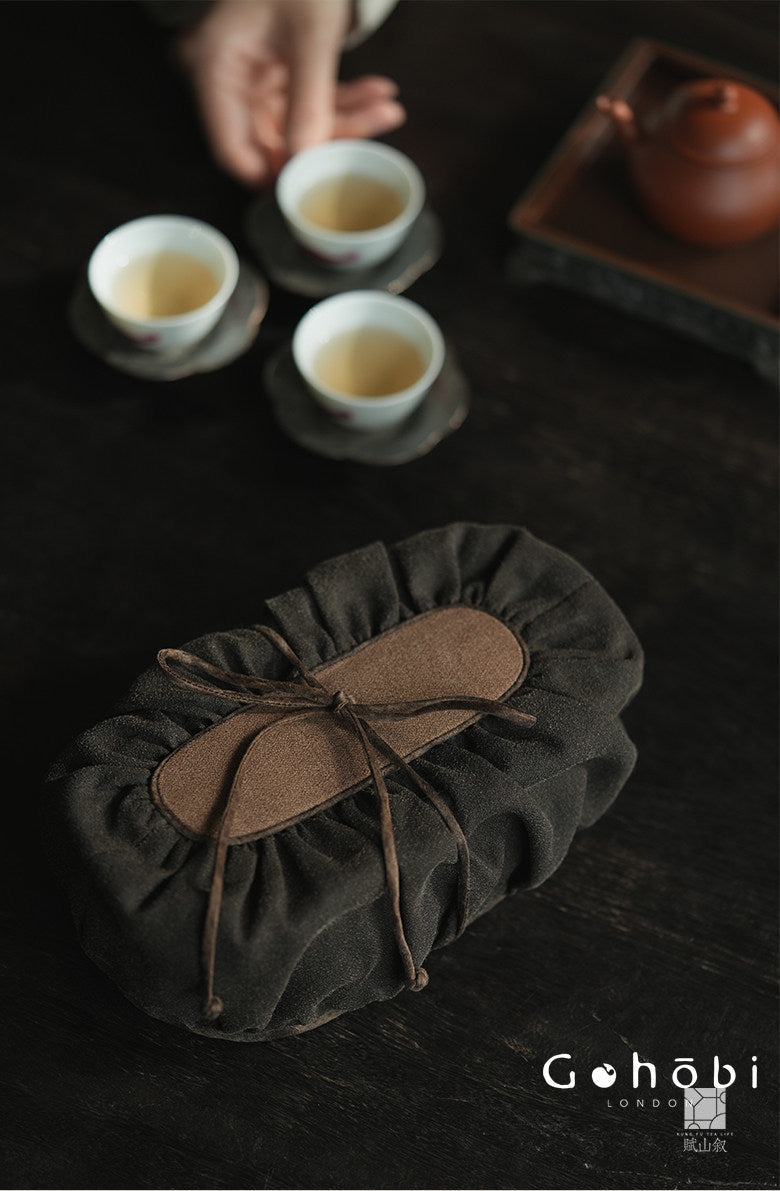 [賦山敘 x Gohobi] Gohobi Xiangyun Silk Tea Bag – Travel Teacup Set Storage Pouch Portable Tea Case