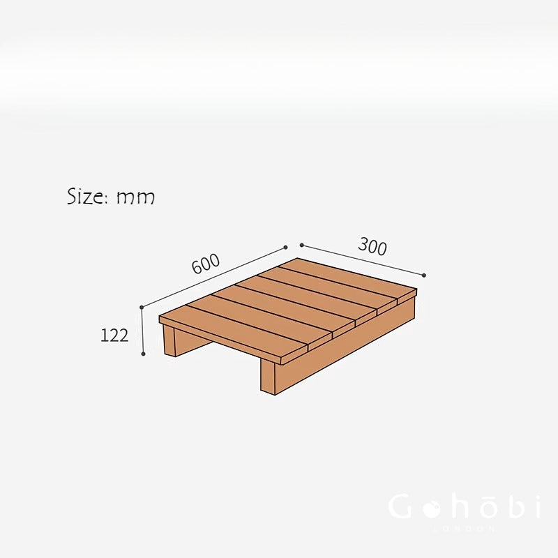 Gohobi Handmade Solid Wood Tatami Floor Platform – Japanese Style Red Oak & Black Walnut Bay Window Seating | FSC Certified Furniture