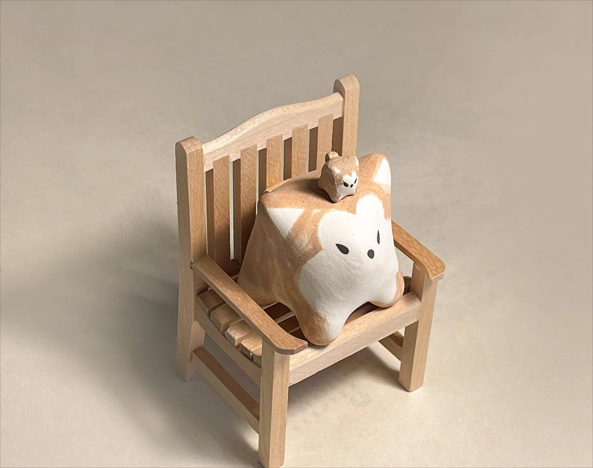 Gohobi x Little Diary Handmade Ceramic Akita Shiba Inu Dog