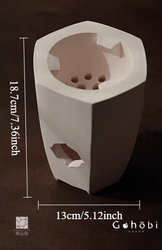 [賦山敘 x Gohobi] Gohobi Hexagonal Begonia Charcoal Tea Stove – Chaozhou White Clay Gongfu Tea Stove