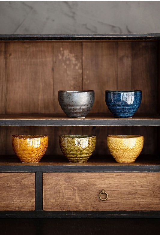 Gohobi Shino Ceramic Tea Cup Set - Autumn (5 Pieces) in Gift Box [Made In Japan]