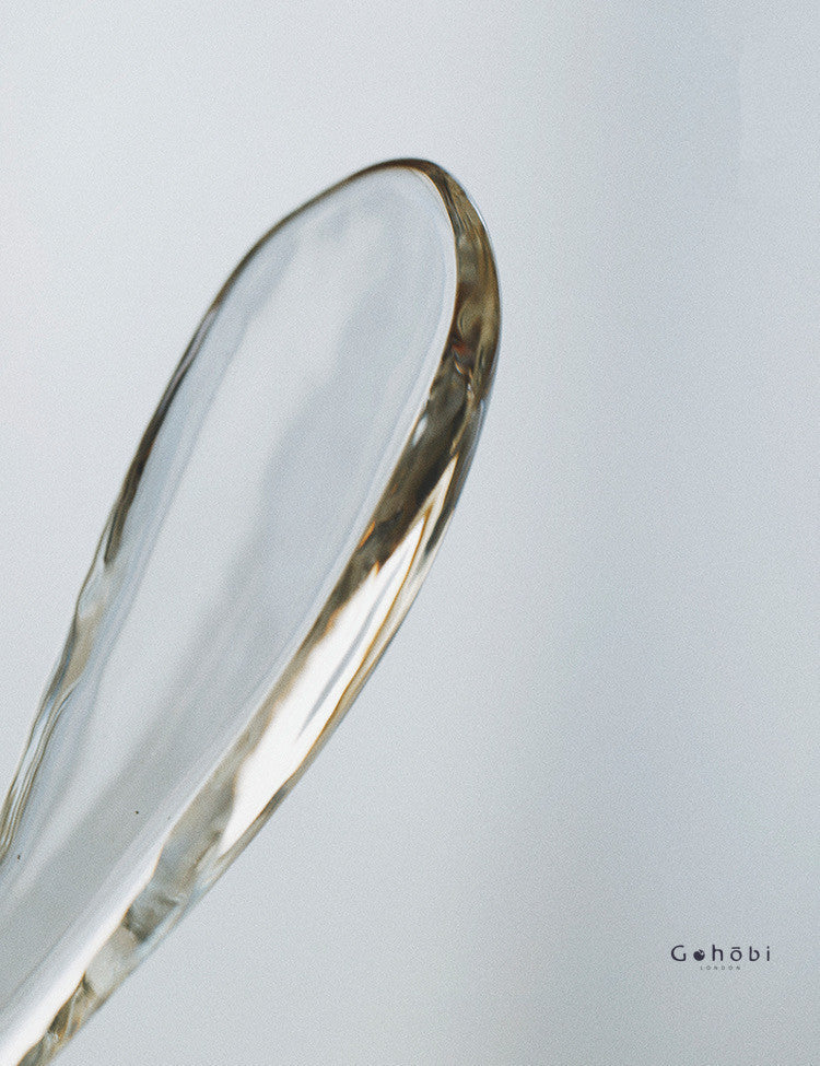 Gohobi Handcrafted Flower Glass Bowl with Spoon – Perfect for Matcha Ceremony, Lattes & Desserts
