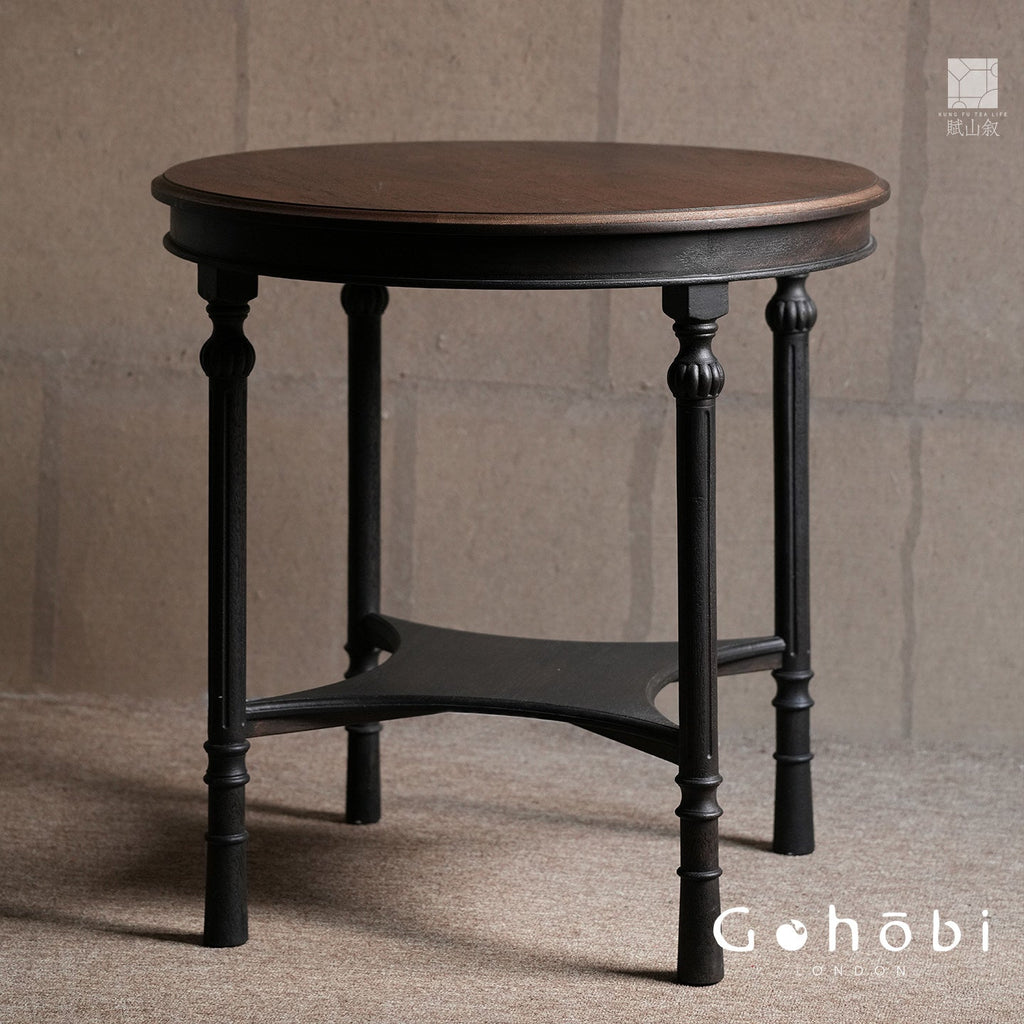 [賦山敘 x Gohobi] Gohobi Wabi-Sabi Teak Wood Tea Table – Round Solid Wood Tea Table