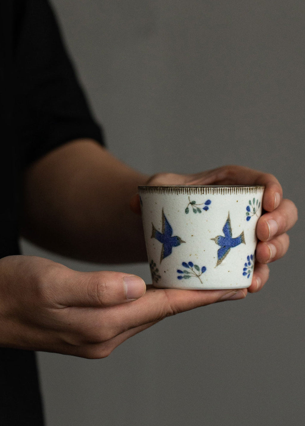 Gohobi Japanese Mino-Fired Squirrel Swallow Ceramic Cups and mugs [Made In Japan]