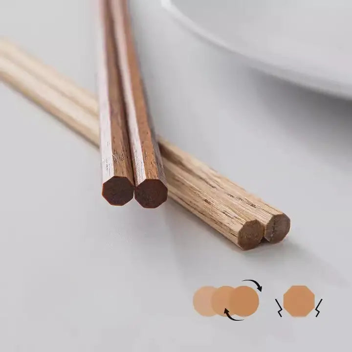 Gohobi A Set of 5 Pairs of Japanese Wooden Octagon Chopsticks