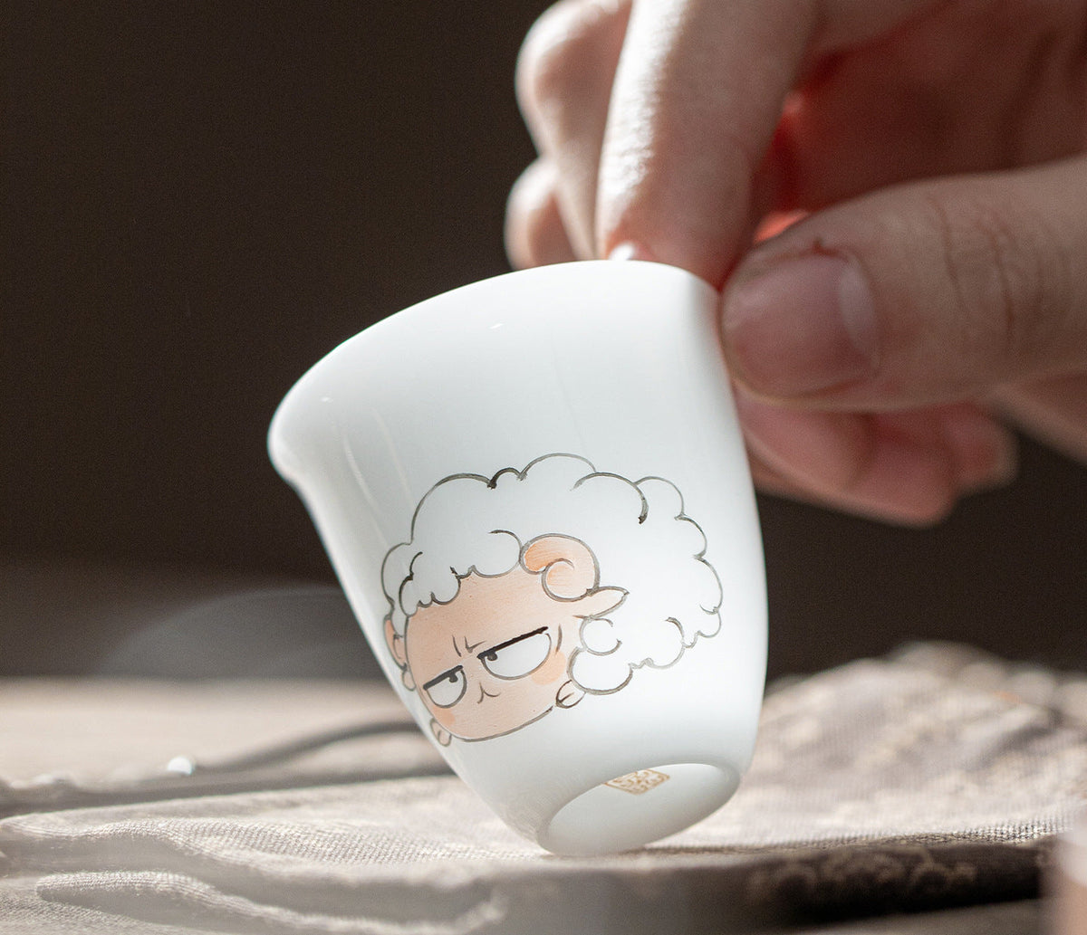 Gohobi White Jade Clay Chinese Zodiac Gongfu Tea Cup – Personal Ceramic Master Cup for Home Use and Gift