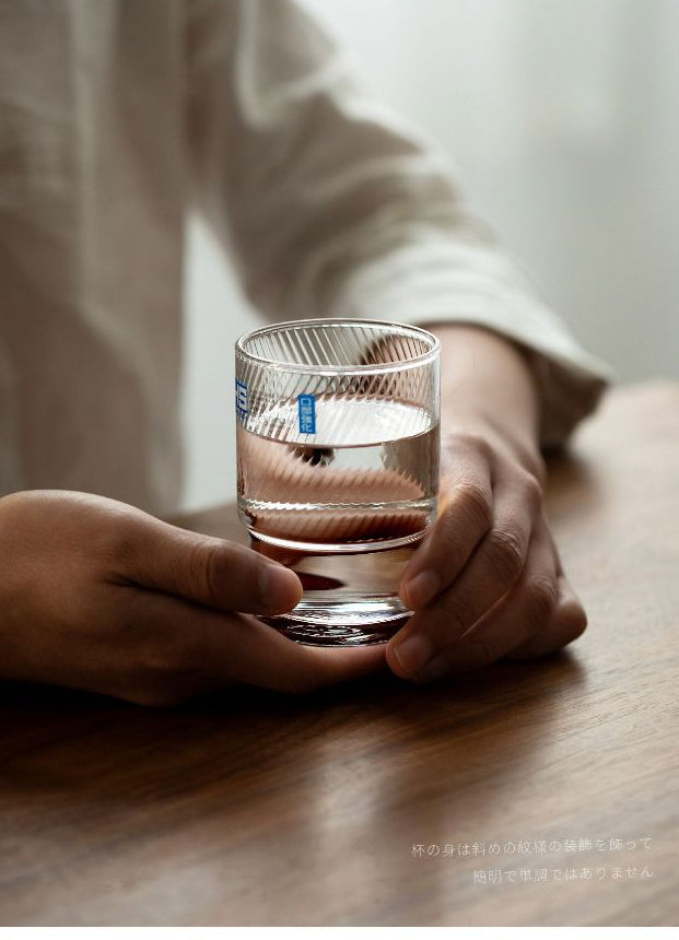 Gohobi Japanese Stackable Diagonal Glass Water Cup [Made In Japan]
