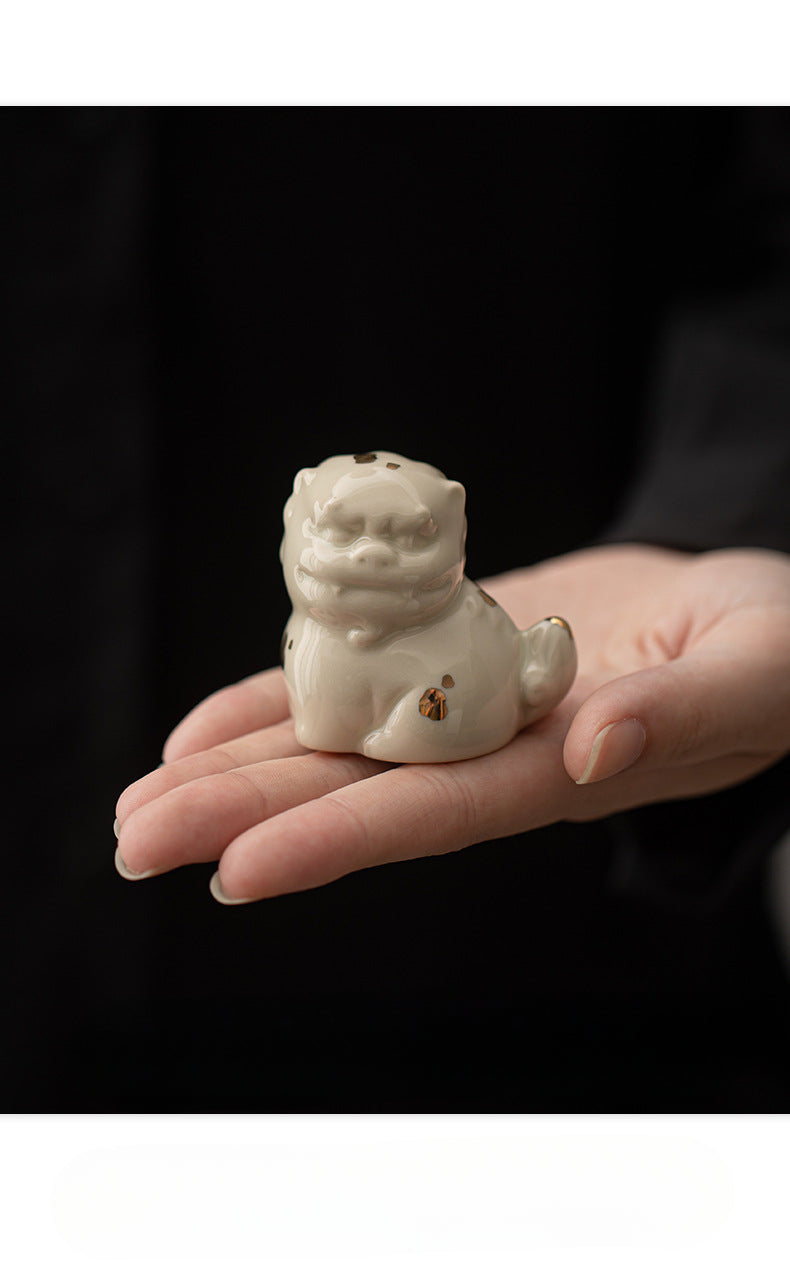 Gohobi Mini Ceramic Lion Tea Pet