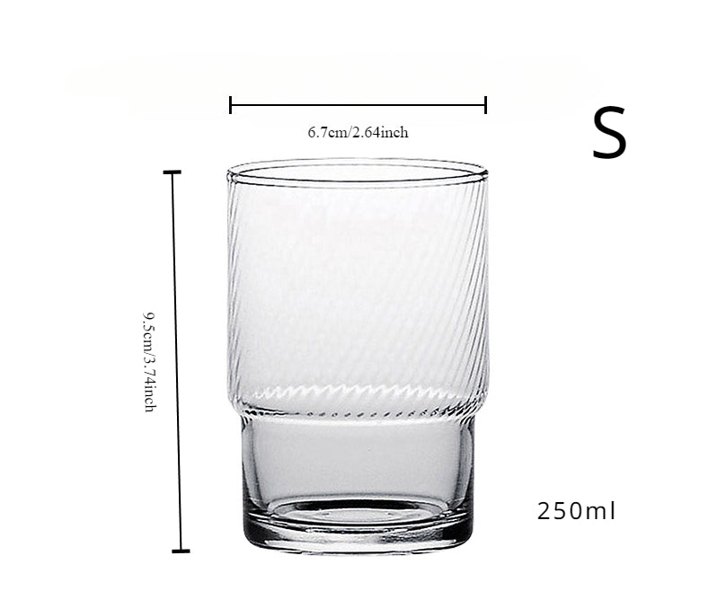 Gohobi Japanese Stackable Diagonal Glass Water Cup [Made In Japan]