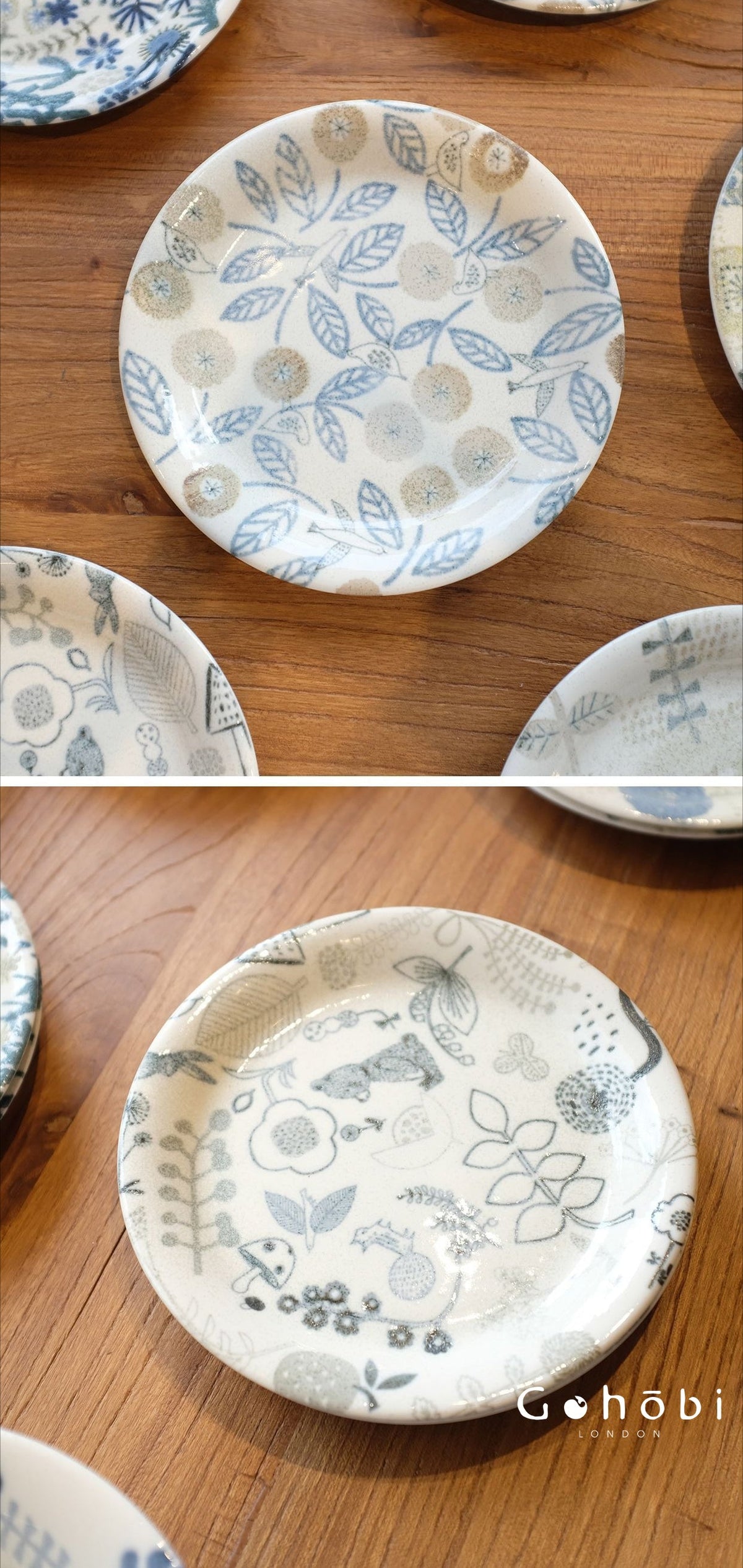 Gohobi Japanese Minoya Ceramic Small Plate [Made in Japan] – Underglaze Minoyaki Tableware