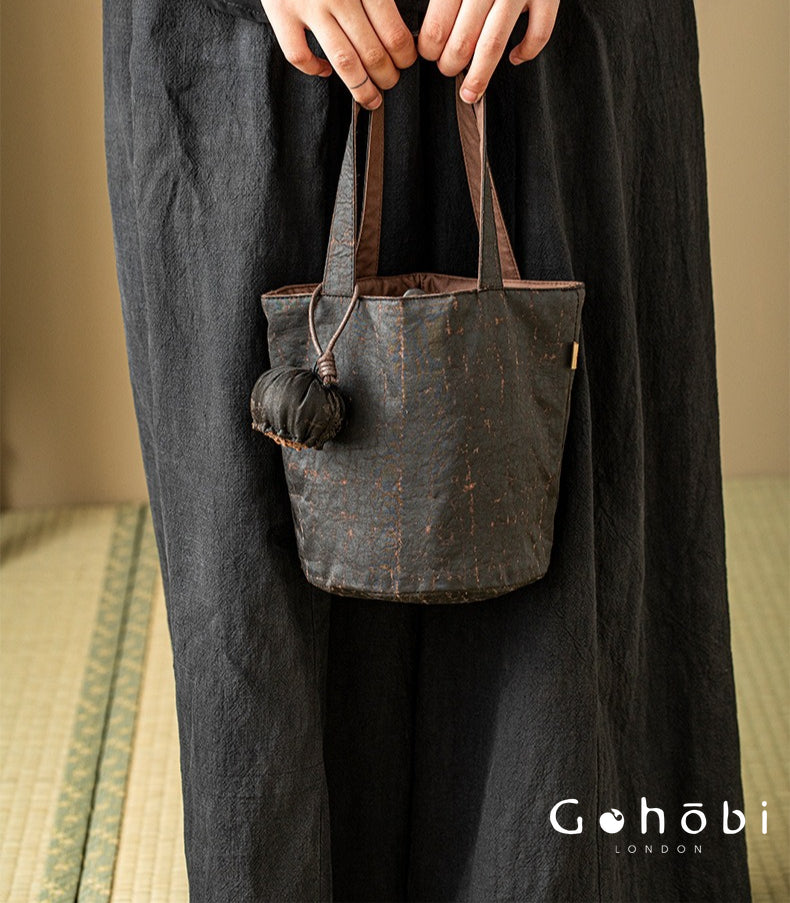Gohobi Xiangyun Silk Tote Bag – Handmade Retro Bucket Handbag