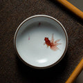 Gohobi Hand painted gold fish Tea Cup Ceramic Chinese Gongfu tea Kung fu tea Japanese Chado