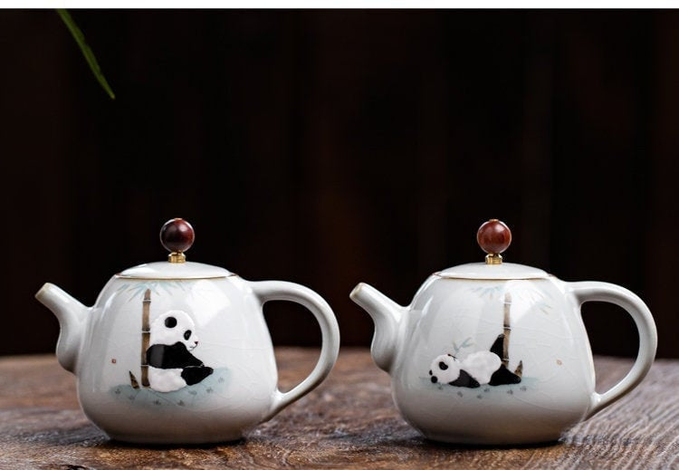 Gohobi Hand-painted Panda Teapot Ceramic Chinese Gongfu tea Kung fu tea Japanese Chado
