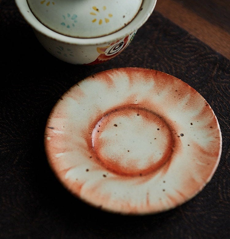 Gohobi Hand painted Chinese Lion dance Gaiwan Tea Cup Ceramic Chinese Gongfu tea Kung fu tea Japanese Chado