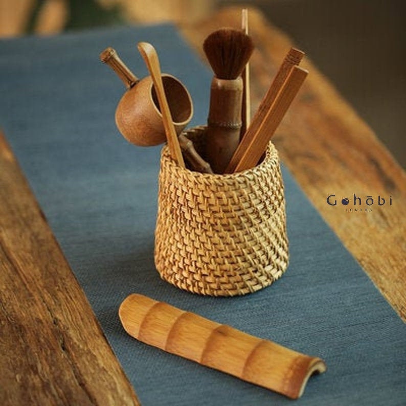 Gohobi Chinese Gongfu Tea Accessories tools set (Tea Spoon, Tea Scoop, Tea Tongs, Tea Pick, Tea Brush, Tea Strainer,basket) tea ceremony