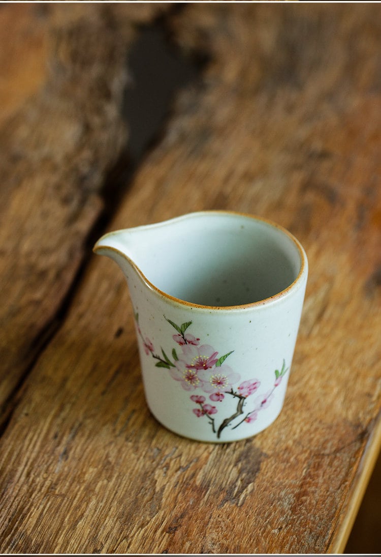 Gohobi Hand-painted Peach blossom Fair cup Ceramic Chinese Gongfu tea Kung fu tea Japanese Chado Tea pitchers
