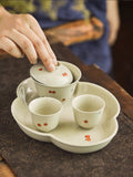 Gohobi Tea ceremony Handmade Persimmon Tea bowl and Set. Hand-painted, Rustic, Minimalistic Japanese Tea, Green Tea, Gongfu tea, Teabowl