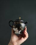 LAST ONE Gohobi Hand painted Bamboo Stone Black Teapot Ceramic Chinese Gongfu tea Kung fu tea Japanese Chado