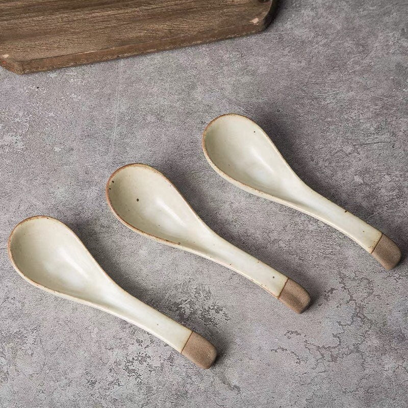 Gohobi handmade soup spoon Japanese Chinese large spoon oriental utensil tea spoon