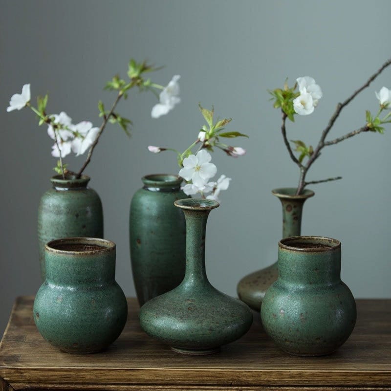Gohobi Handmade ceramic zen vases table decoration house warming gift Japanese vintage style
