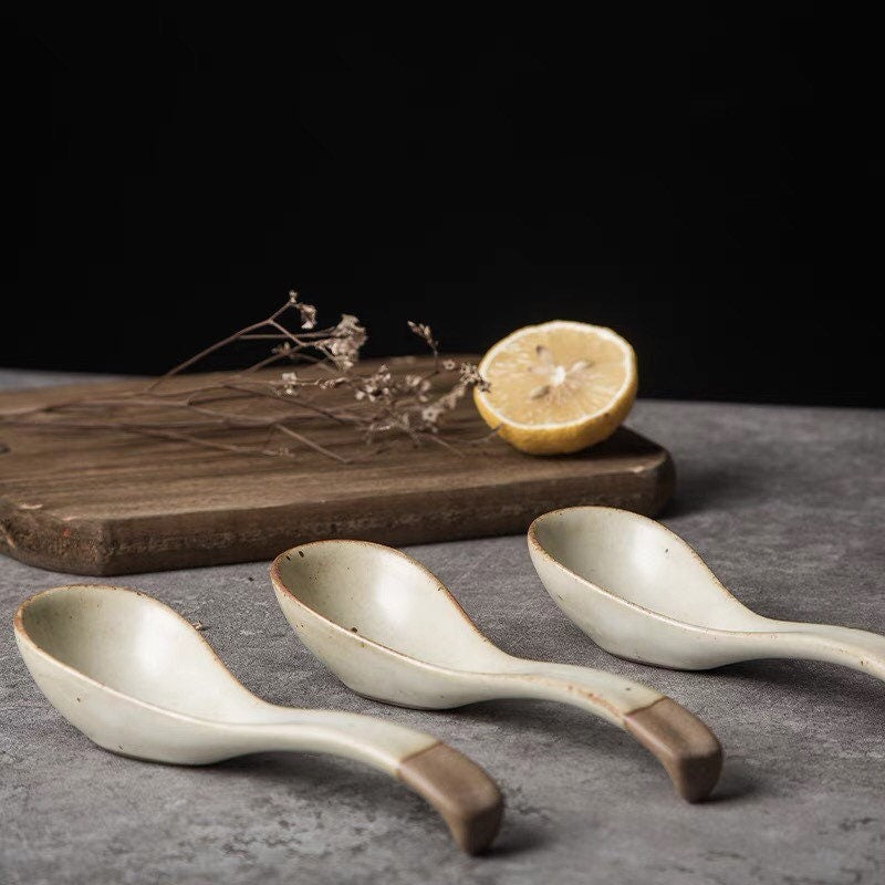 Gohobi handmade soup spoon Japanese Chinese large spoon oriental utensil tea spoon