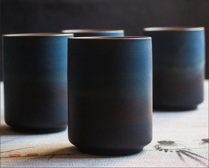 Gohobi Ceramic Japanese style blue teacup tableware stoneware coffee cup sake cup green tea cup
