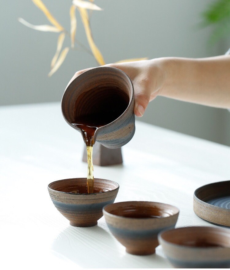 Gohobi Handmade  ceramic tea cup Chinese Gongfu tea Kung fu tea Japanese Chado peach blossom