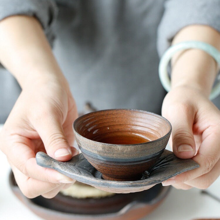 Gohobi Handmade  ceramic tea cup Chinese Gongfu tea Kung fu tea Japanese Chado peach blossom