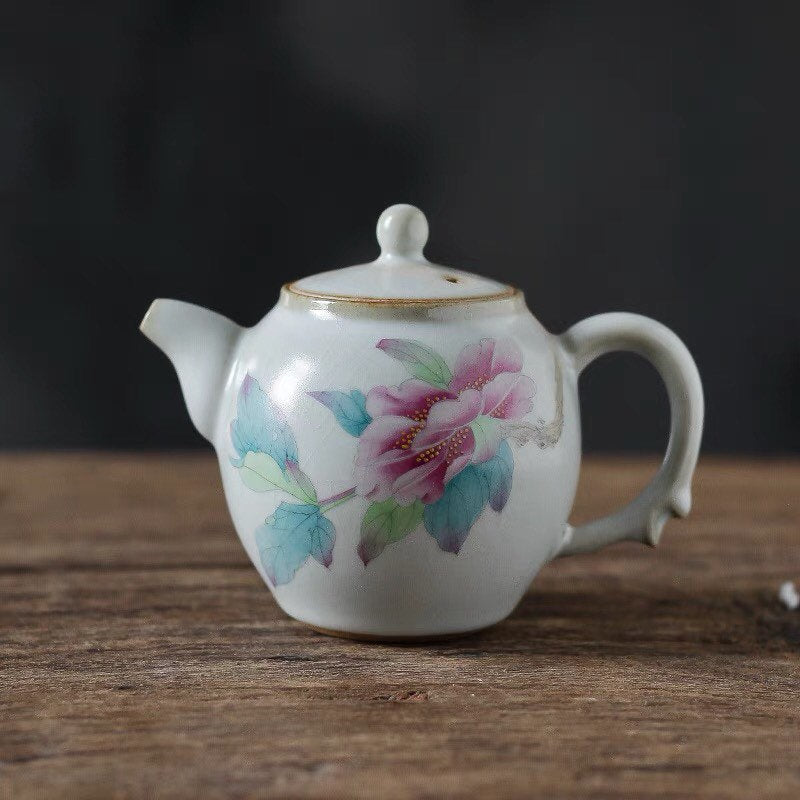Gohobi Hand painted fair cup tea pitcher Peony Tea Cup Ceramic Chinese Gongfu tea Kung fu tea Japanese Chado Oriental tea cup