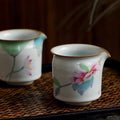 Gohobi Hand painted fair cup tea pitcher Peony Tea Cup Ceramic Chinese Gongfu tea Kung fu tea Japanese Chado Oriental tea cup