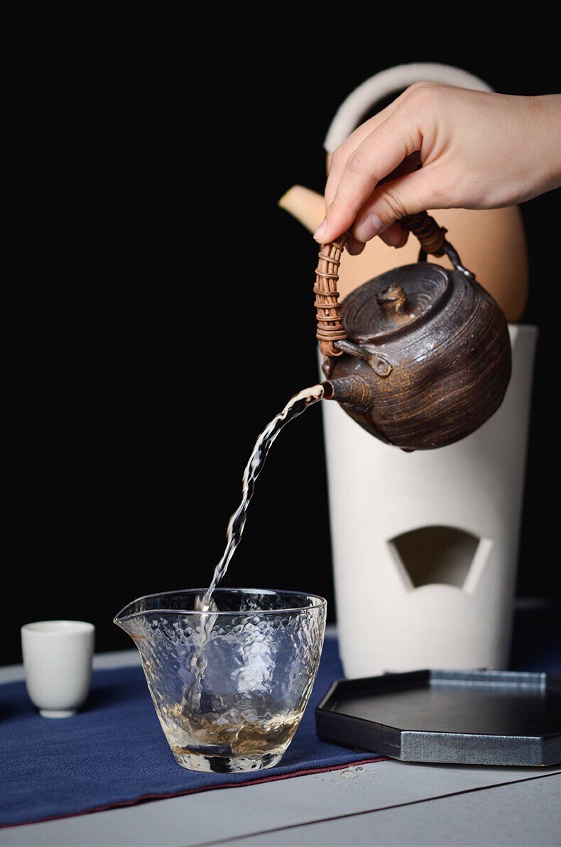 Gohobi Handmade ceramic teapot, Chinese Gongfu tea, Japanese Korean style teacup, rustic [Old rock mud collection] 