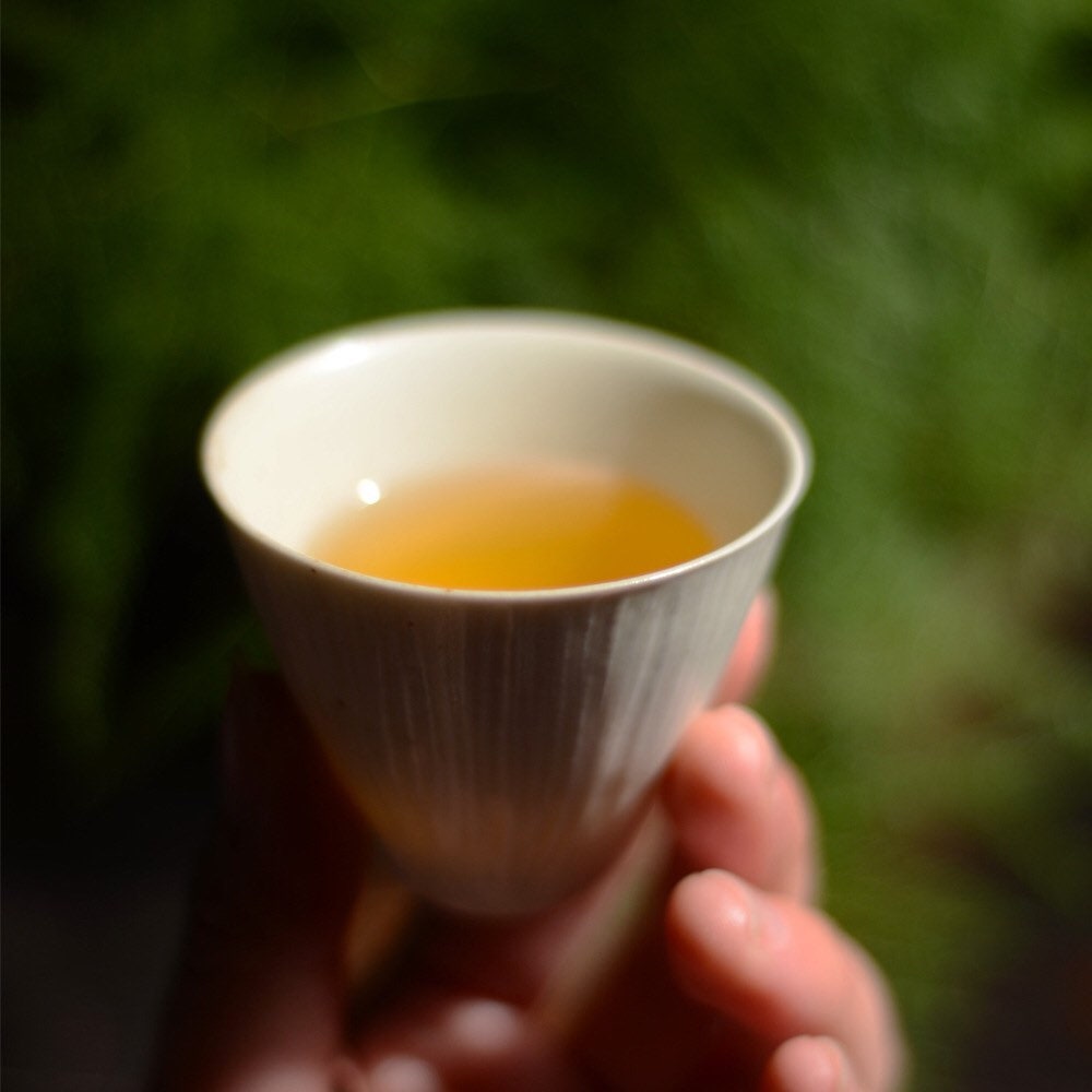 Gohobi Handmade ceramic tea pitcher fair cup Chinese Gongfu tea Japanese Teacup small green tea cup [White Matt collection] 