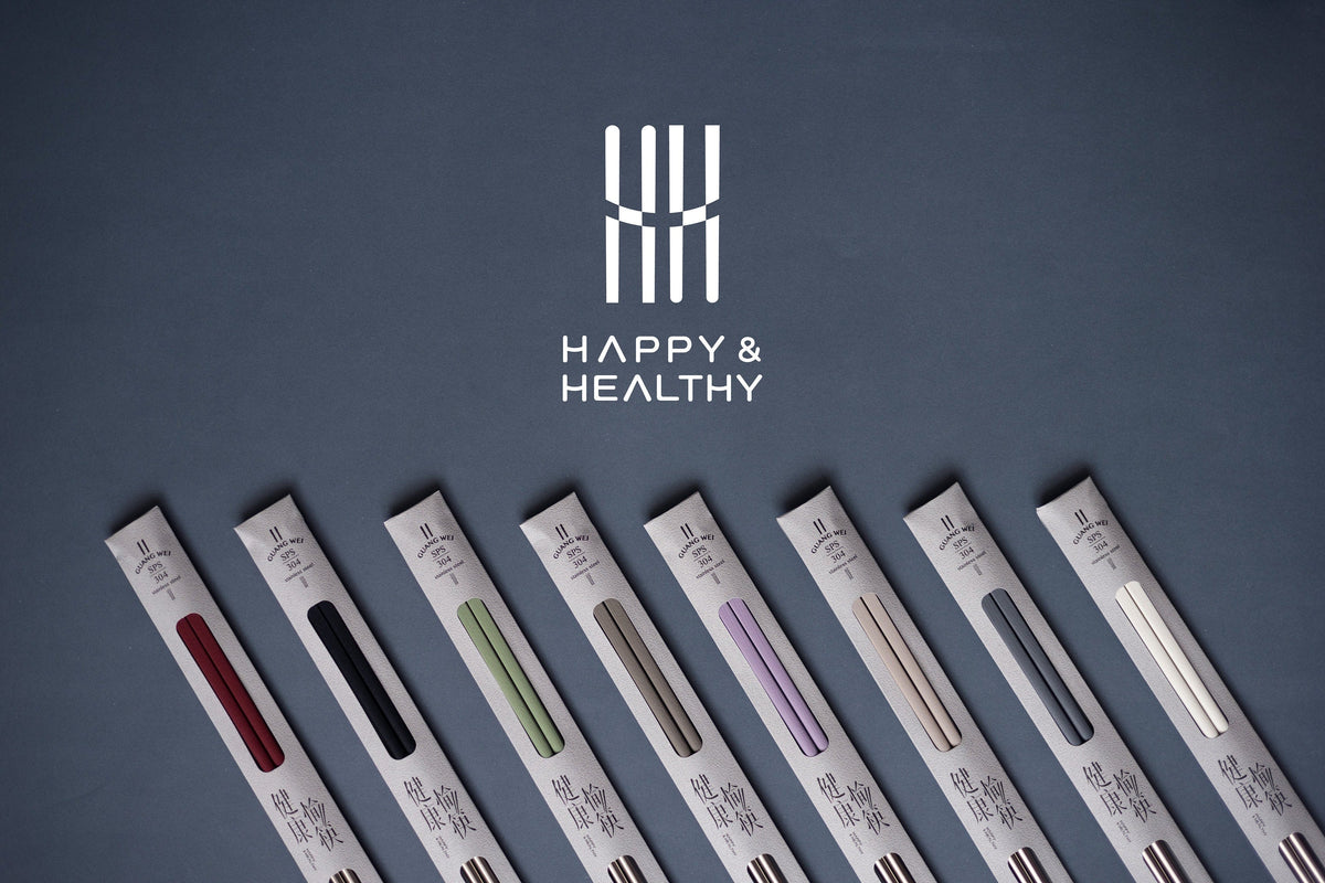 Happy & Health High quality Japanese style stainless steel chopsticks dishwasher safe Asian food Korean gift ideas utensils [Made in Taiwan]