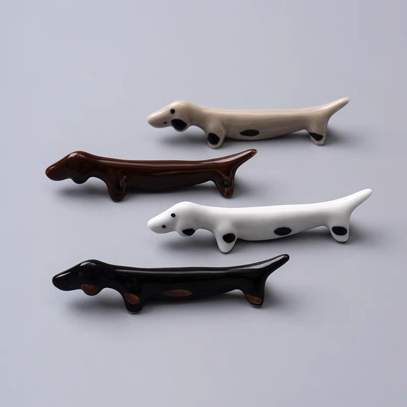 Gohobi Chopstick rest for daily use chopsticks rack dachshund dog oriental Gift ideas Table utensils
