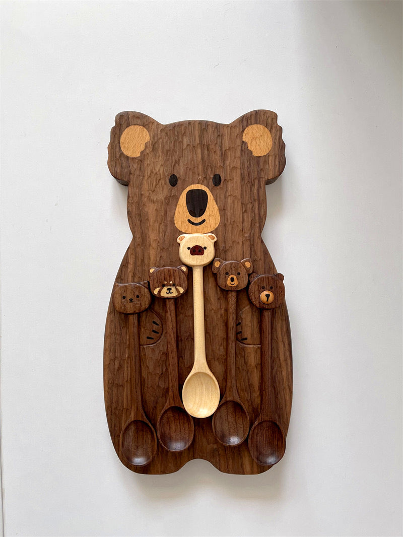 Gohobi Walnut Large Koala Shape Tray 30 x 16 x 2 cm